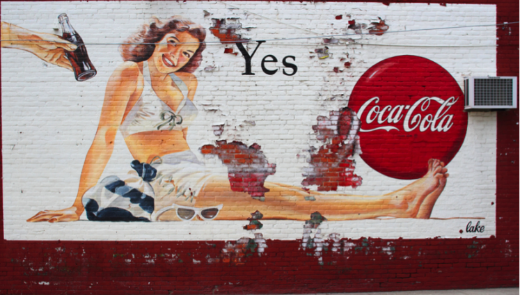 coca cola graffiti advertisement
